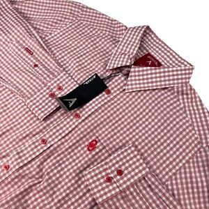 Antigua NCAA Oklahoma Sooners Gingham Check Button Up Shirt‎ Large NEW